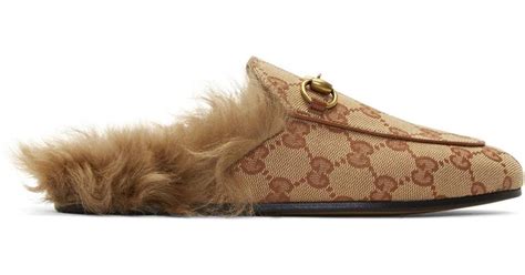 gucci princetown slipper fur|gucci princetown mule beige.